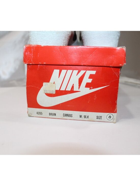Vintage Nike Shoes Bruin Canvas White / Black Size 8 w/ Original Box main image 6